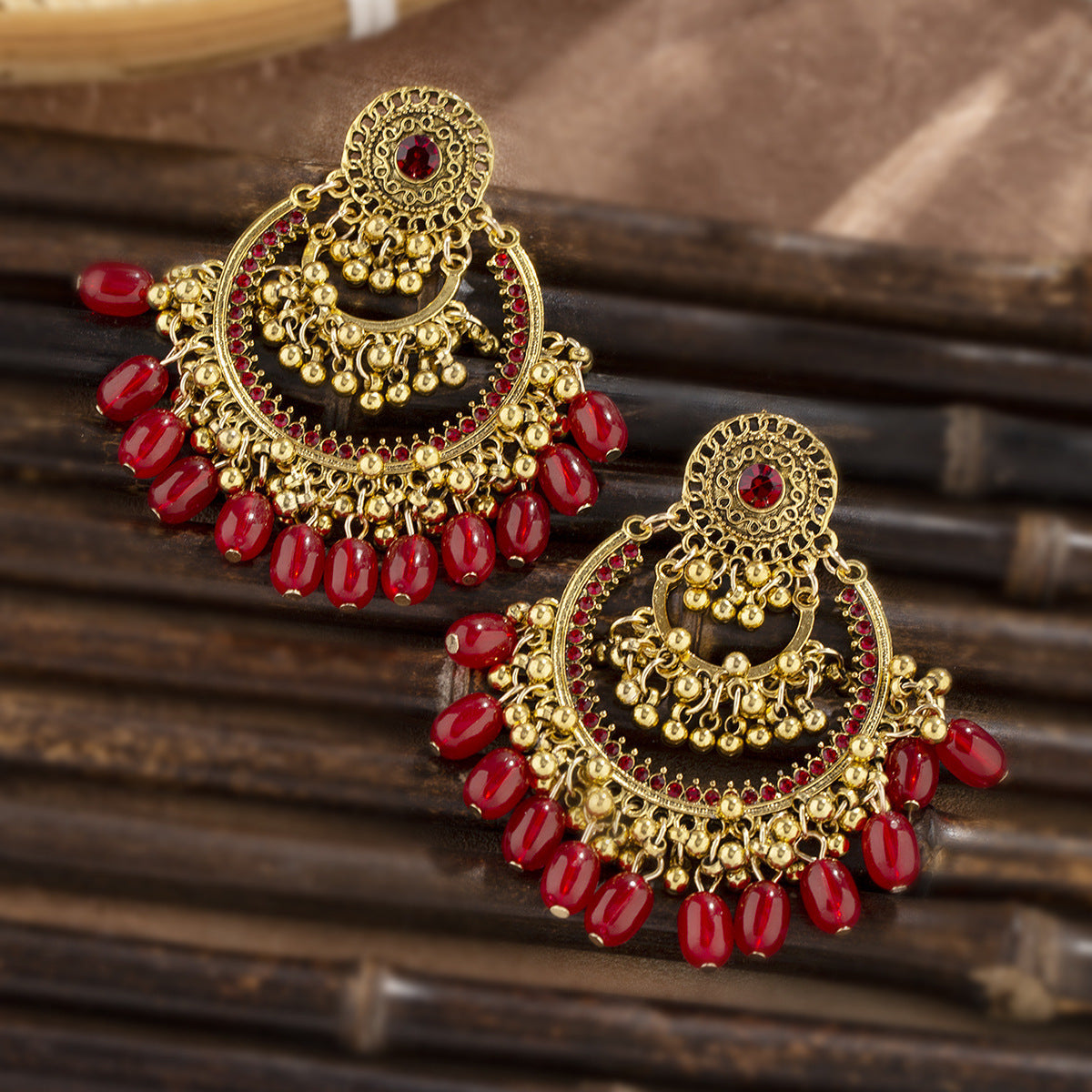 Serenemyst Retro Alloy Wealth Earrings With Hollow Bell Tassel
