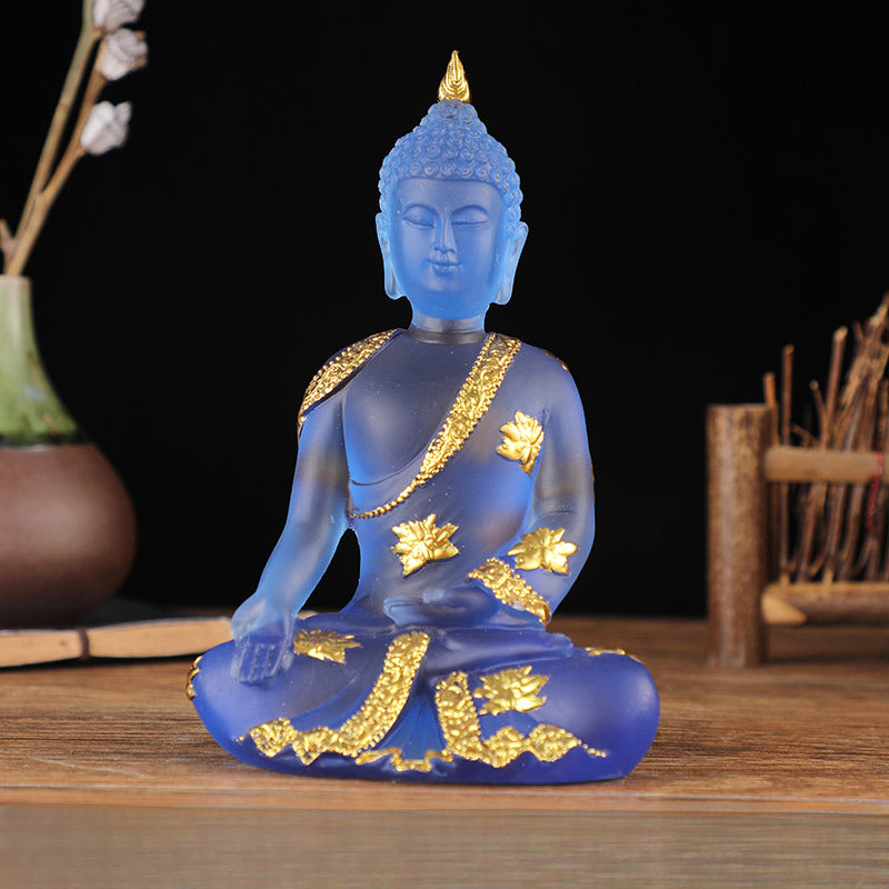 Serenemyst Handmade Resin Buddha Statue Protection Decoration