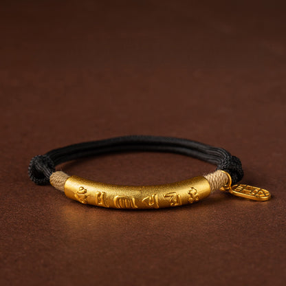Serenemyst Handmade Red String Six-Word Mantra Peace Bracelet