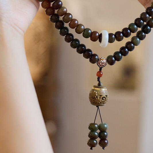 Serenemyst Natural Bodhi Seed Beads Harmony Wisdom Mala Bracelet