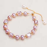 Serenemyst Natural Pearl Amethyst Copper Gold-Plated Healing Purity Bracelet