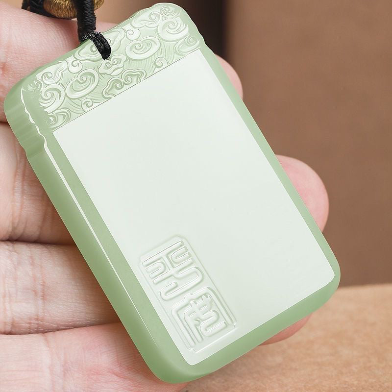 Serenemyst Handmade Afghan Jade Cloud Pattern Healing Pendant