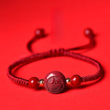 Serenemyst Red String Cinnabar Carved Chinese Zodiac Protection Bracelet
