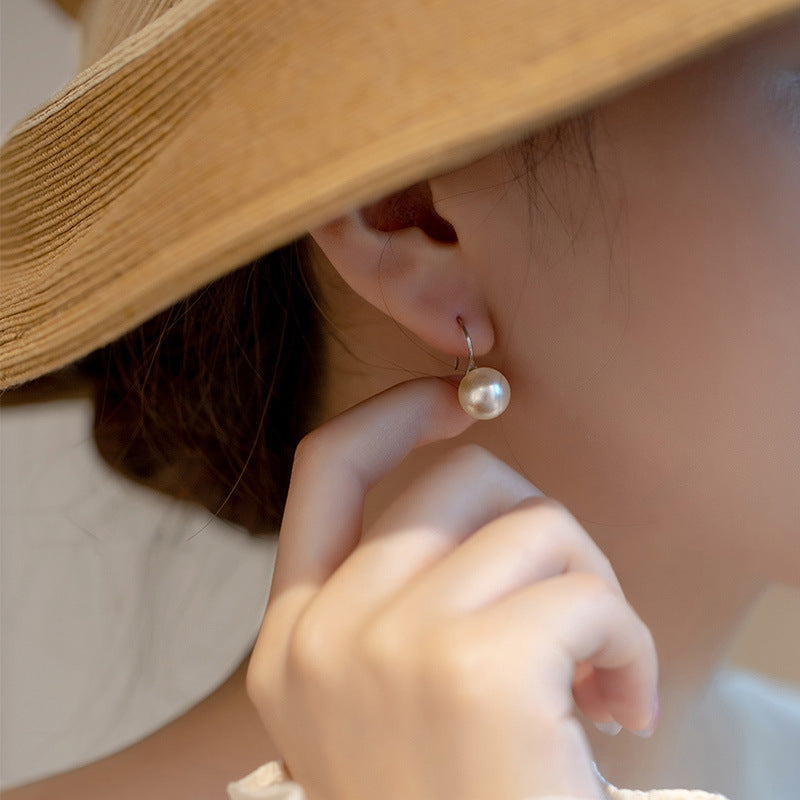 Serenemyst Natural Round Oceanic Pearl  Healing Charm Earrings