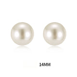 Serenemyst Natural Round Pearl Sterling Silver Gold-Plated Healing Charm Earrings