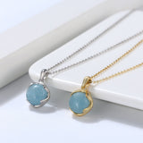 Serenemyst Sterling Silver Natural Aquamarine Pendant Healing Purity Necklace