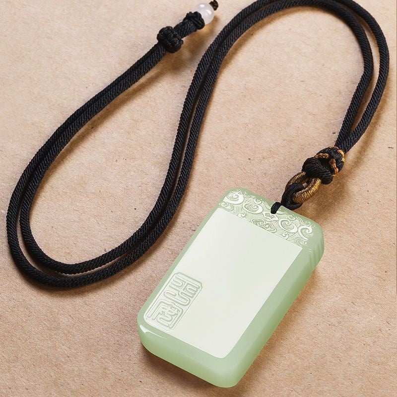 Serenemyst Handmade Afghan Jade Cloud Pattern Healing Pendant