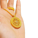 Serenemyst Full Diamond Eight Treasures Compass Pendant Protection Necklace